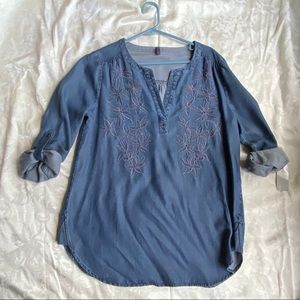 NEW NYDJ Floral Denim Tunic